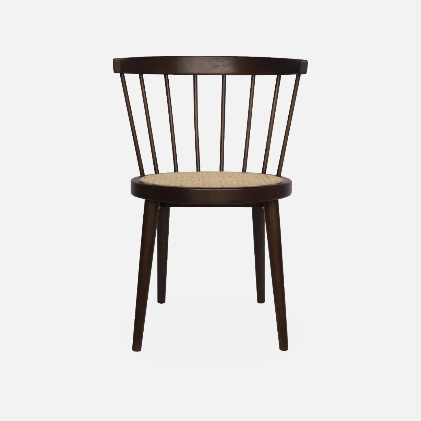 2er-Set Stühle aus Holz und Rohrgeflecht