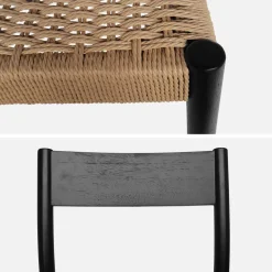 2er-Set Stühle aus Holz und Seilgeflecht