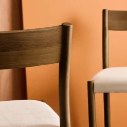 2er-Set Stühle im Bohème-Stil aus Hevea-Holz und Stoff