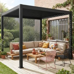 3er-Set vertikale Lamellenwände 100 cm für bioklimatische Pergola Triomphe