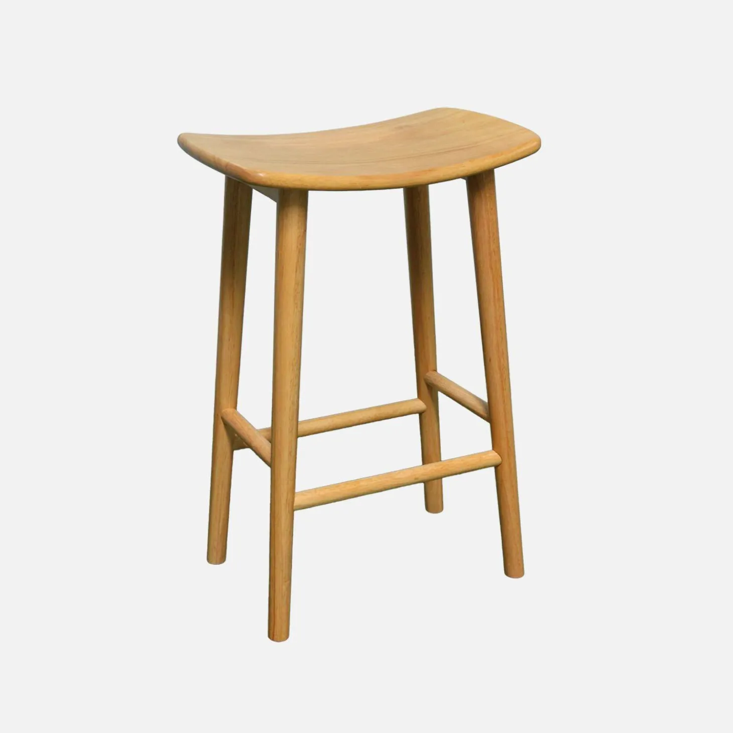 2er-Set Vintage Barhocker aus Heveaholz 68 cm