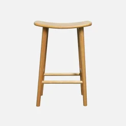 2er-Set Vintage Barhocker aus Heveaholz 68 cm