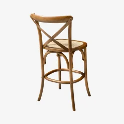 2er-Set Vintage Bistro-Barhocker aus Holz H 105 cm