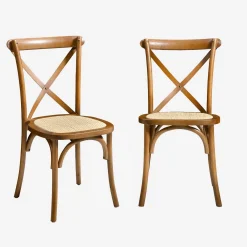2er-Set Vintage Bistrostuhl aus Holz