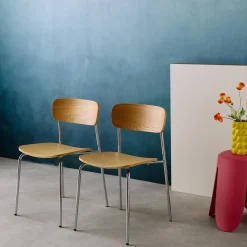2er-Set Vintage Stühle aus Metall und Sperrholz