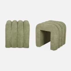 2er-Set zeitgenössische Hocker mit Stoffbezug