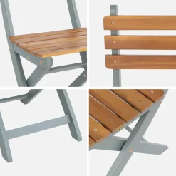 4er-Set zusammenklappbare Gartenstühle aus Akazienholz