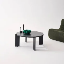 Exotischer runder Couchtisch aus Massivholz