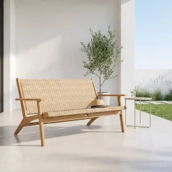 Gartenbank aus Akazienholz für 2 Personen