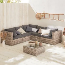 Gartengarnitur aus Polyrattan - 5 Plätze