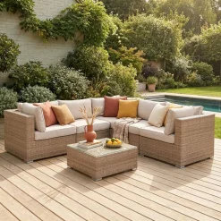 Gartengarnitur aus Polyrattan - 5 Plätze