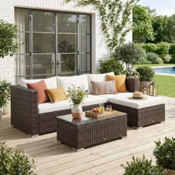 Gartenlounge aus Polyrattan für 4 Personen