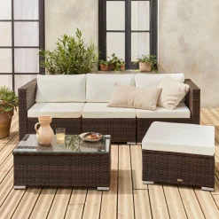 Gartenlounge aus Polyrattan für 4 Personen