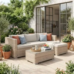 Gartenlounge aus Polyrattan für 4 Personen