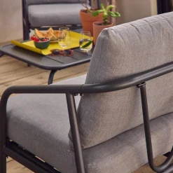 Gartenlounge-Set aus Stahl für 5 Personen