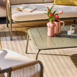 Gartenlounge-Set aus Stahl, für 4 Personen