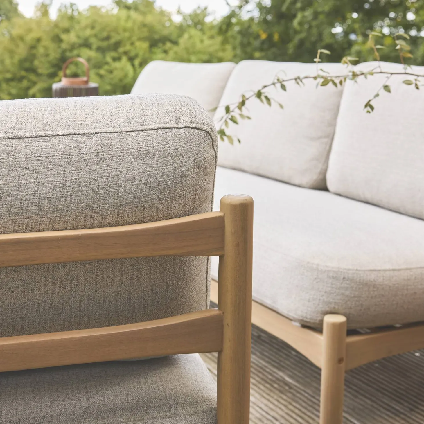 Gartenlounge-Set 5-Sitzer aus Akazienholz