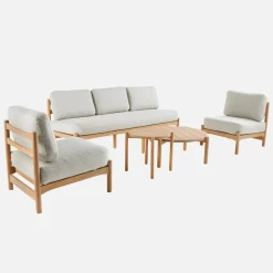Gartenlounge-Set 5-Sitzer aus Akazienholz