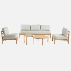 Gartenlounge-Set 5-Sitzer aus Akazienholz