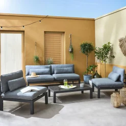 Gartenlounge-Set XXL Aluminium 5-Sitzer