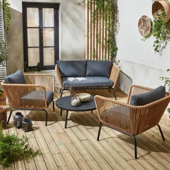 Gartenlounge Singapur mit Sofa und 2 Sesseln