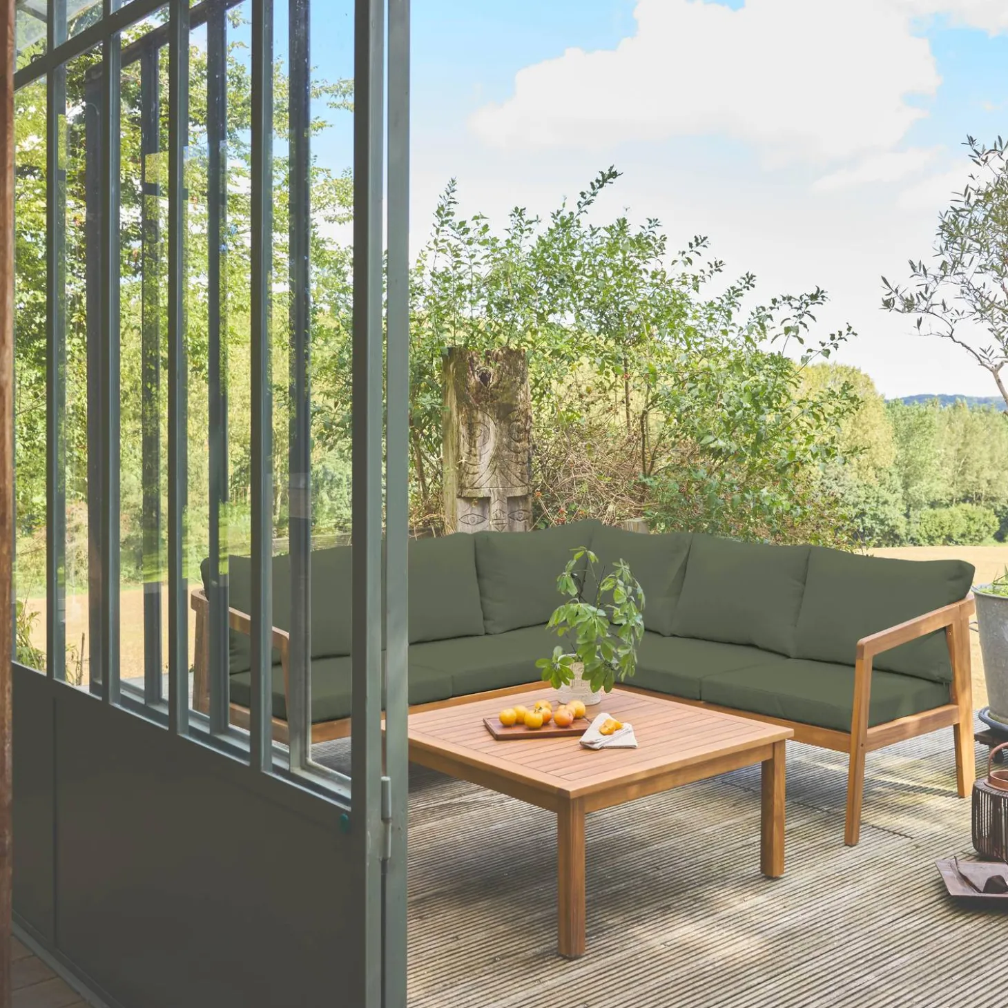 Gartenmöbelset aus Akazie für 5 Personen