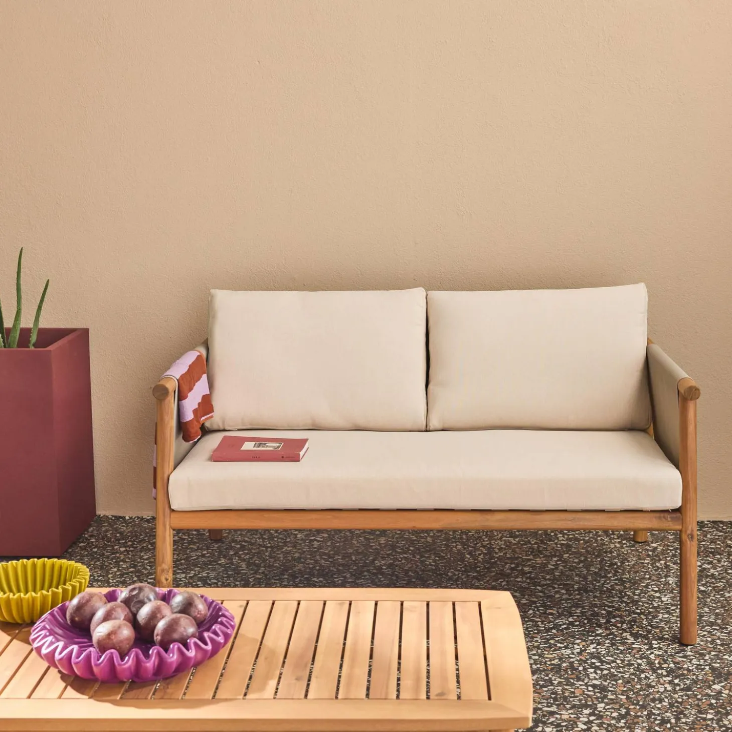 Gartenmöbelset aus Akazienholz für 4 Personen