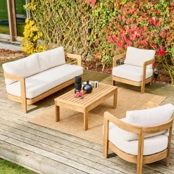 Gartenmöbelset aus Akazienholz für 4 Personen