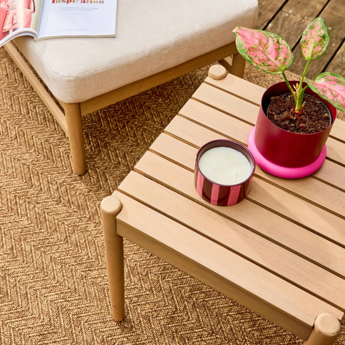 Gartenmöbelset aus Akazienholz für 2 Personen