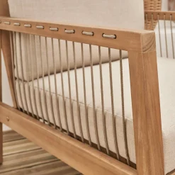 Gartenmöbelset aus Holz und Seilbespannung 4 Personen Akazienholz