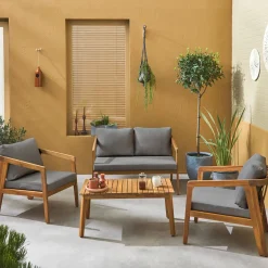 Gartenmöbelset für 4 Personen aus Akazienholz