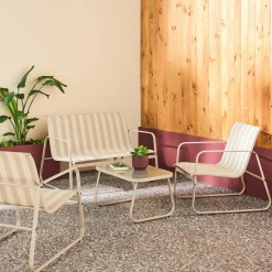 Gartenset aus Metall und Textilene für 4 Personen