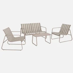 Gartenset aus Metall und Textilene für 4 Personen