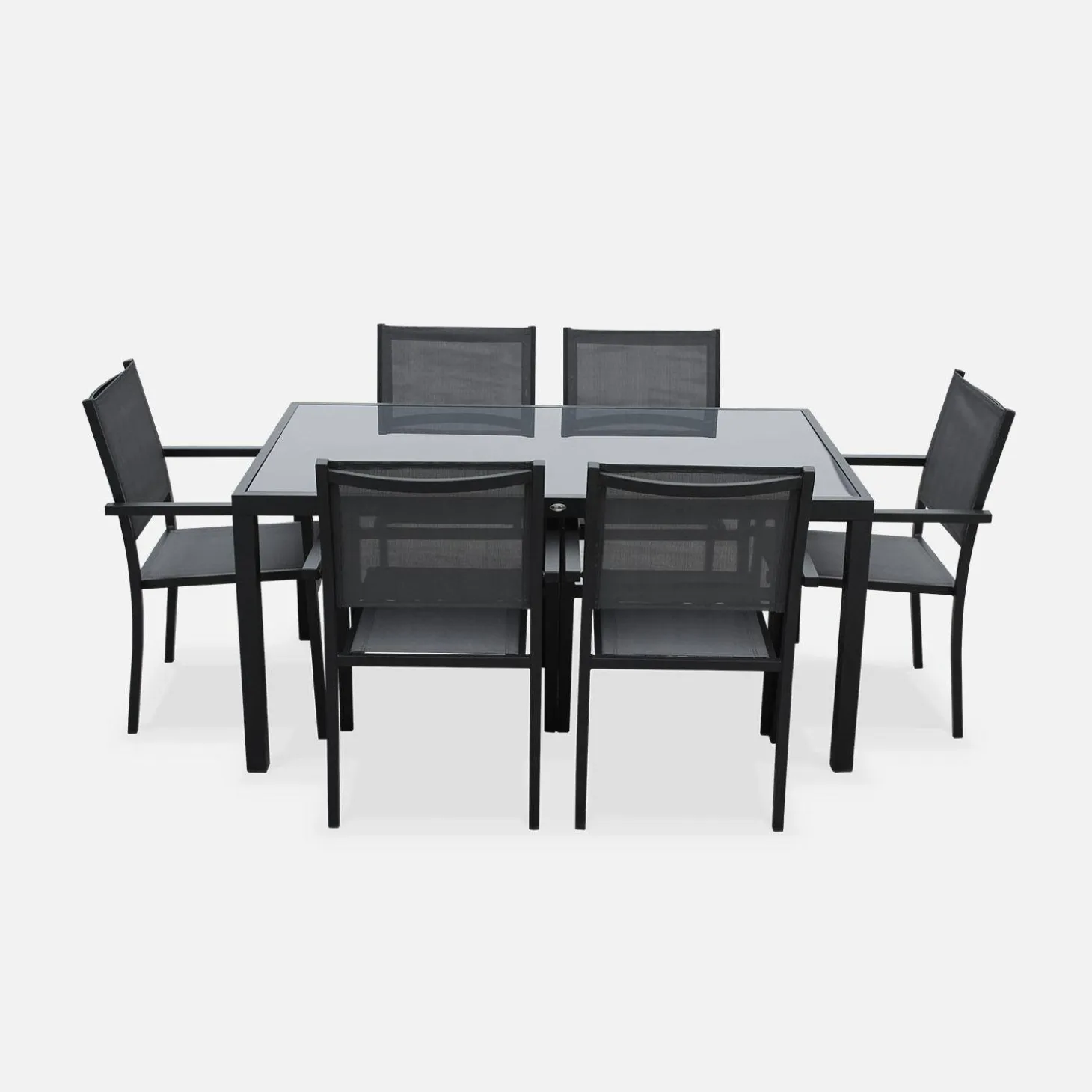 Gartentisch Aluminium + 6 Sessel