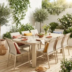 Gartentisch aus Aluminium 225cm + 8 Stühle