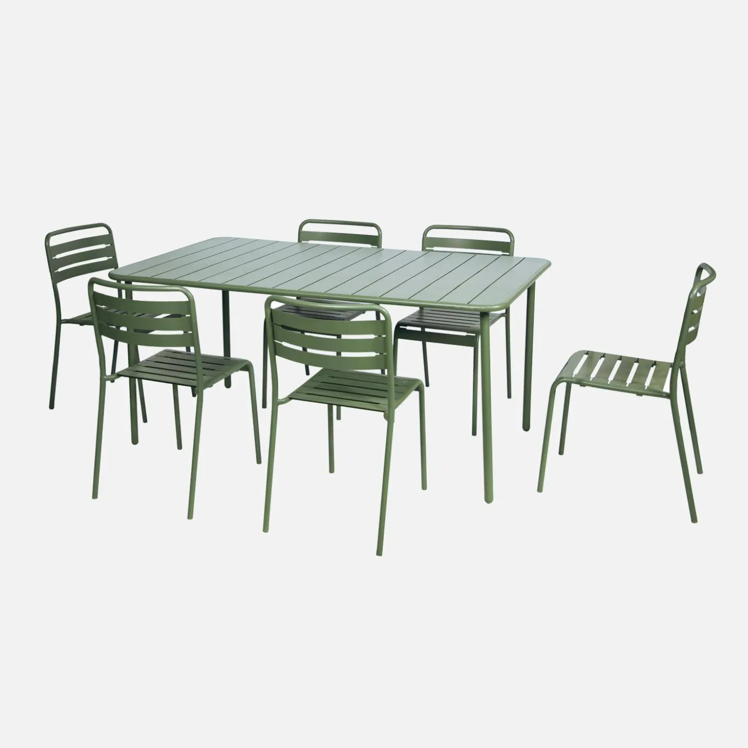 Gartentisch aus Stahl mit 6 Stühlen