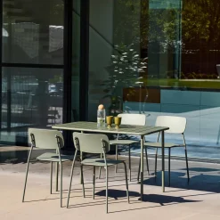 Gartentisch aus Stahl + 4 Stühle