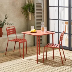 Gartentisch mit 2 Stühlen aus Stahl