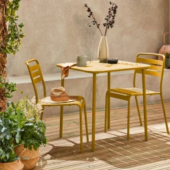 Gartentisch mit 2 Stühlen aus Stahl