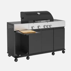 Gasgrill 4 Brenner + 1 Seitenbrenner mit Abdeckung