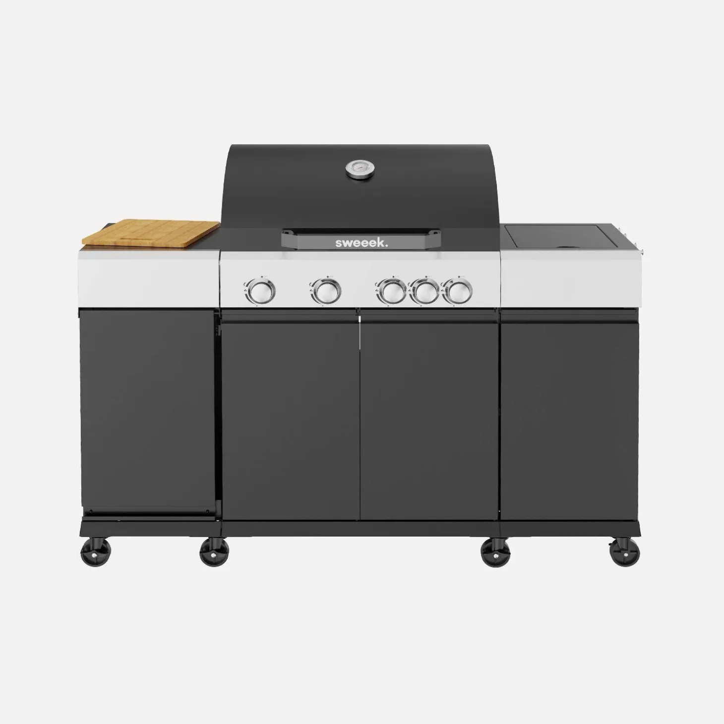 Gasgrill 4 Brenner + 1 Seitenbrenner mit Abdeckung