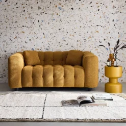 Gepolstertes Sofa mit strukturiertem Bouclé-Bezug, 2-Sitzer