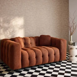 Gepolstertes Sofa mit strukturiertem Bouclé-Bezug, 2-Sitzer