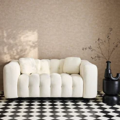 Gepolstertes Sofa mit strukturiertem Bouclé-Bezug, 2-Sitzer