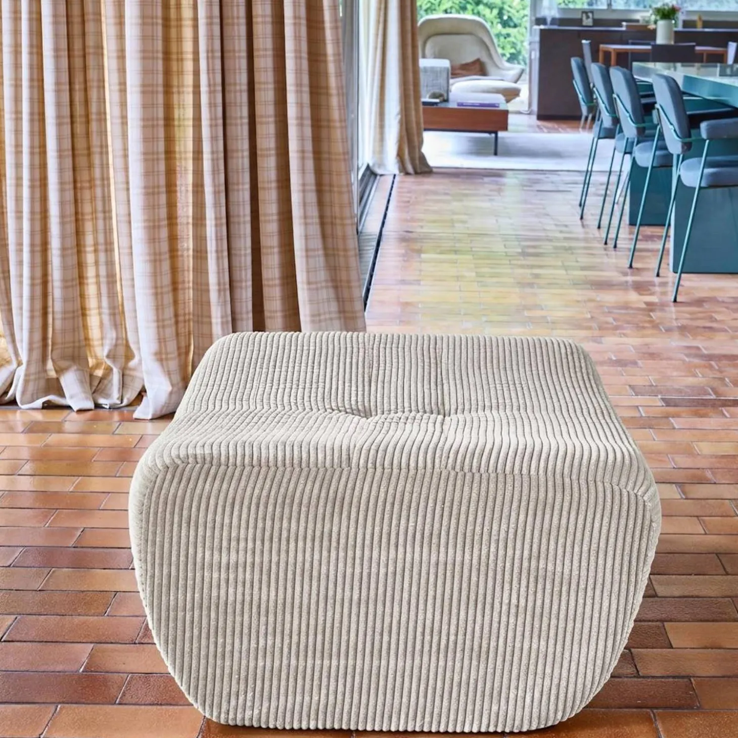 Hocker, Fußhocker mit Cordbezug für Sessel und Sofas