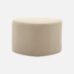Hocker in Kieselsteinform mit Stoffbezug