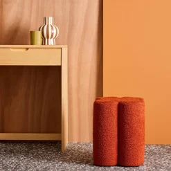 Hocker Kleeblatt Bouclé
