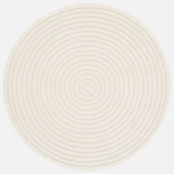Indoor Teppich Kreismuster mit Relief cremefarben