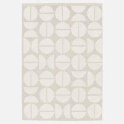 In-/Outdoor-Teppich mit geometrischen Mustern in creme und beige