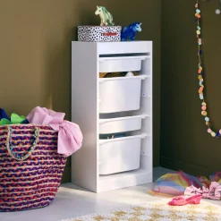 Kindermöbel mit 4 Aufbewahrungsfächern